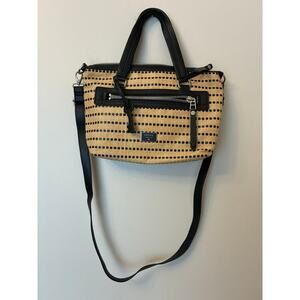 Fossil Purse Dawson Satchel Light Tan And Black Crossbody